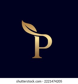 GOLD LOGO P WITH LEAF