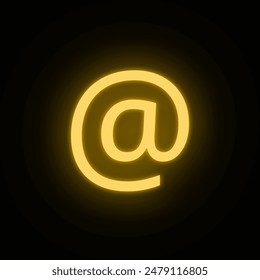 AT Gold Logo oder singen mit Gold Neon Texteffekt und schwarzem Hintergrund.