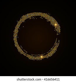 Gold Logo.Different gold frames vector.Gold Logo.Gold frames  isolated on black background.Golden Circle.Vector Frames for making logos, icons for your design.Gold Logo. Logo Modern.Golden Circle.