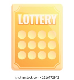 Gold lottery icon. Cartoon of gold lottery vector icon for web design isolated on white background