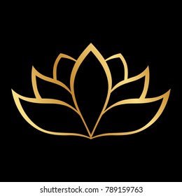 Gold Lotus Flower Logo