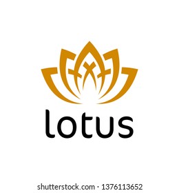 gold lotus flower logo - clip art vector