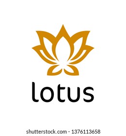 gold lotus flower logo - clip art vector