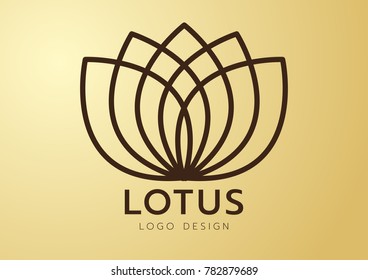 Gold lotus flower logo vector design