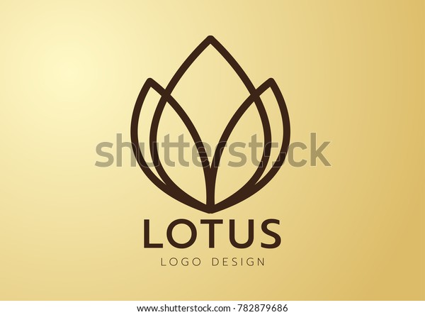 Gold Lotus Flower Logo Vector Design Stock Vector (Royalty Free ...