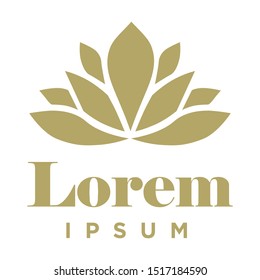 gold lotus flower, vector logo template