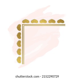gold lotus label frame, vector