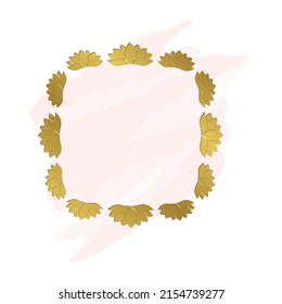 gold lotus label frame, vector
