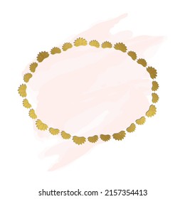 gold lotus label frame, vector