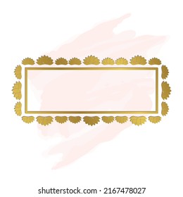 marco de la etiqueta del loto de oro, vector