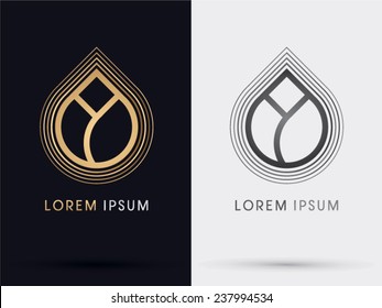 Gold Lotus logo, symbol, icon, graphic, vector.