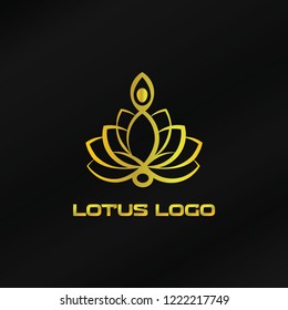 Gold Lotus Logo Template Vector Illustration Eps.10