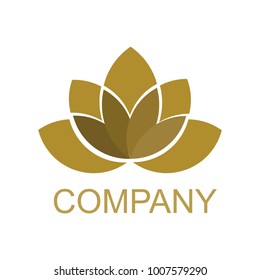 Gold Lotus logo vector art 