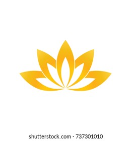 gold lotus logo vector design 