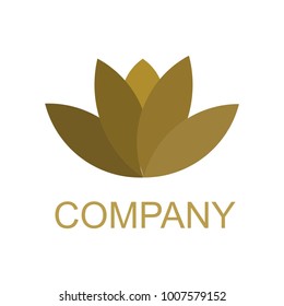 Gold Lotus logo vector icon