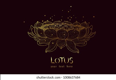 Gold Lotus symbols. vector