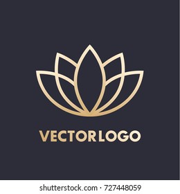 Gold Lotus Vector Logo