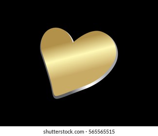 Gold Love Heart Valentine Logo 5 Stock Vector (Royalty Free) 565565515 ...