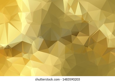 Gold Low poly crystal background. Polygon design pattern. Golden Low poly vector illustration, low polygon background.