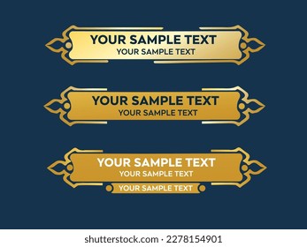 Gold Lower third Yellow Lower third Gold Banner Luxury Design Pack Vector