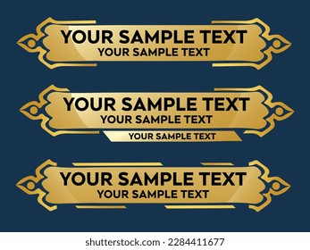 Gold Lower third Yellow Lower third Gold Banner Card news headline Luxury Design Pack Vector