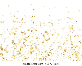 Gold Shining Confetti Flying On White Stock Vector (Royalty Free ...