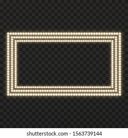 Gold Luminous Frame. Festive Template For Text. Gold Border For Festive Texts. Set Is A Light Frame Of Different Shapes. PNG.	
