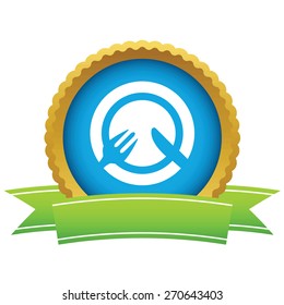 Gold lunch logo on a white background. Vector illustration