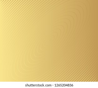 Gold luxurious circle pattern with golden wave lines over. Abstract background, vector illustration