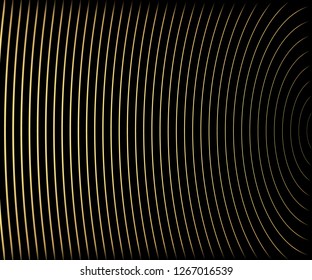Gold luxurious circle pattern with golden wave lines over. Abstract background, vector illustration