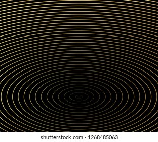 Gold luxurious circle pattern with golden wave lines over. Abstract background, vector illustration