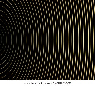 Gold luxurious circle pattern with golden wave lines over. Abstract background, vector illustration
