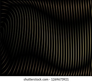 Gold luxurious circle pattern with golden wave lines over. Abstract background, vector illustration