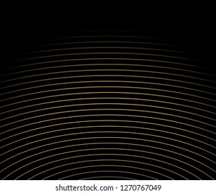 Gold luxurious circle pattern with golden wave lines over. Abstract background, vector illustration