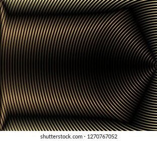 Gold luxurious circle pattern with golden wave lines over. Abstract background, vector illustration