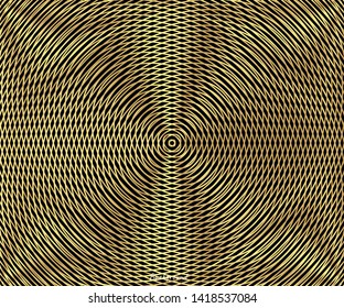 Gold luxurious circle pattern with golden wave lines over. Abstract background, vector illustration