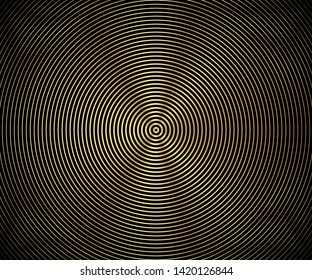 Gold luxurious circle pattern with golden wave lines over. Abstract background, vector illustration