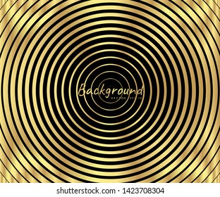 Gold luxurious circle pattern with golden wave lines over. Abstract background, vector illustration