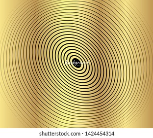 Gold luxurious circle pattern with golden wave lines over. Abstract background, vector illustration