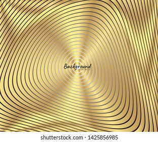 Gold luxurious circle pattern with golden wave lines over. Abstract background, vector illustration