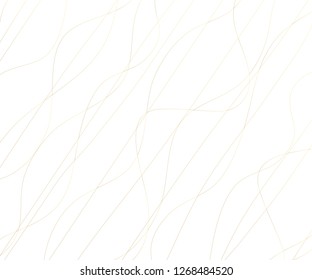 Gold luxurious line pattern with hand drawn lines. Golden wavy striped, Abstract background, vector illustration