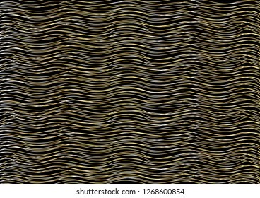 Gold luxurious line pattern with hand drawn lines. Golden wavy striped, Abstract background, vector illustration