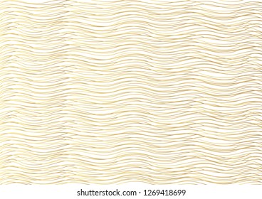 Gold luxurious line pattern with hand drawn lines. Golden wavy striped, Abstract background, vector illustration