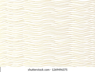 Gold luxurious line pattern with hand drawn lines. Golden wavy striped, Abstract background, vector illustration