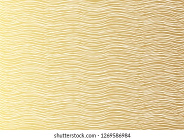 Gold luxurious line pattern with hand drawn lines. Golden wavy striped, Abstract background, vector illustration