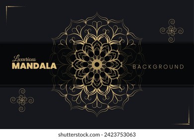 Gold Luxurious Mandala Design template 