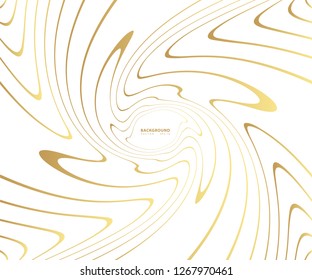 Gold luxurious marble stone pattern with golden wave lines over. Abstract background, vector illustration