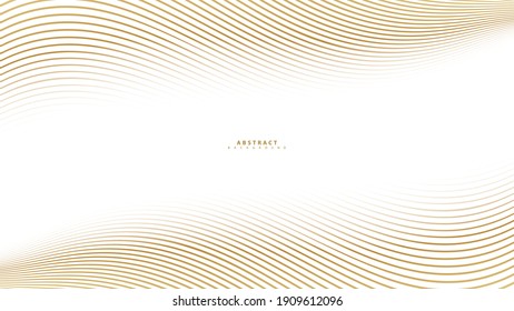 Abstrakter goldener luxuriöser Wellenlinienhintergrund - einfache Textur für Ihr Design. Farbverlauf-Hintergrund. Moderne Dekoration für Webseiten, Poster, Banner, EPS10-Vektor