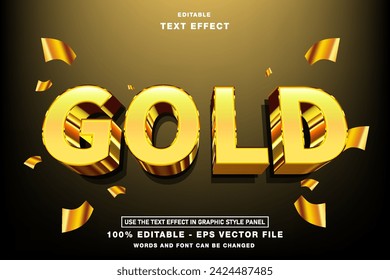 Gold Luxury 3D Editable Text Effect template design with 3d style use for business brand and logo