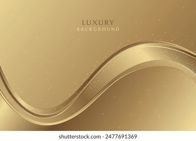 Fondo abstracto de lujo dorado. Elegante fondo de oro ondulado de lujo